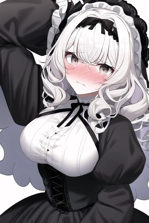 [NovelAI] Medium hair Curly hair Large breasts Embarrassed Gothic Lolita [Illustration]